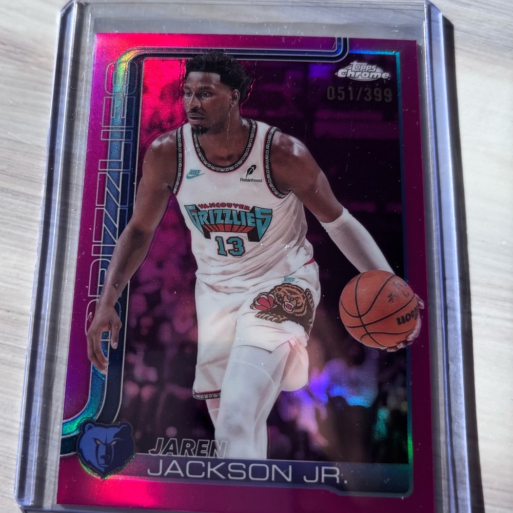 Jaren Jackson Jr. Card - Topps Chrome 2025 /399 Magenta Refractor